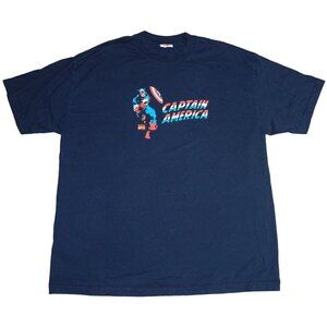 2006 Captain America Marvel Comics Short Sleeve T-Shirt Men's XL Made in Mexico